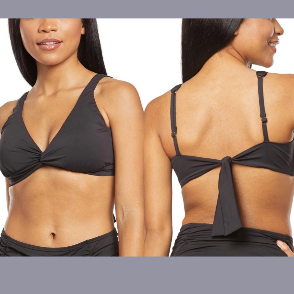 NEW Tommy Bahama [ Medium ]‎ Twist Front Underwire Bikini Top in Black